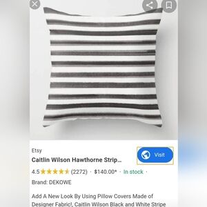2 Caitlin Wilson Hawthorne stripe pillow covers 24x24 unused